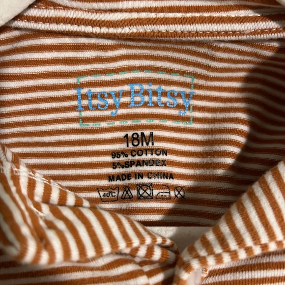 Itsy Bitsy Football Polo Romper in Texas Burnt Orange, size 18 mo - Picture 4 of 4